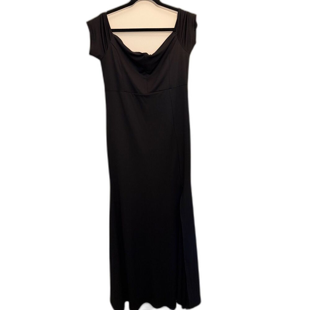 Black Off Shoulder High Slit XL Formal Evening Gown